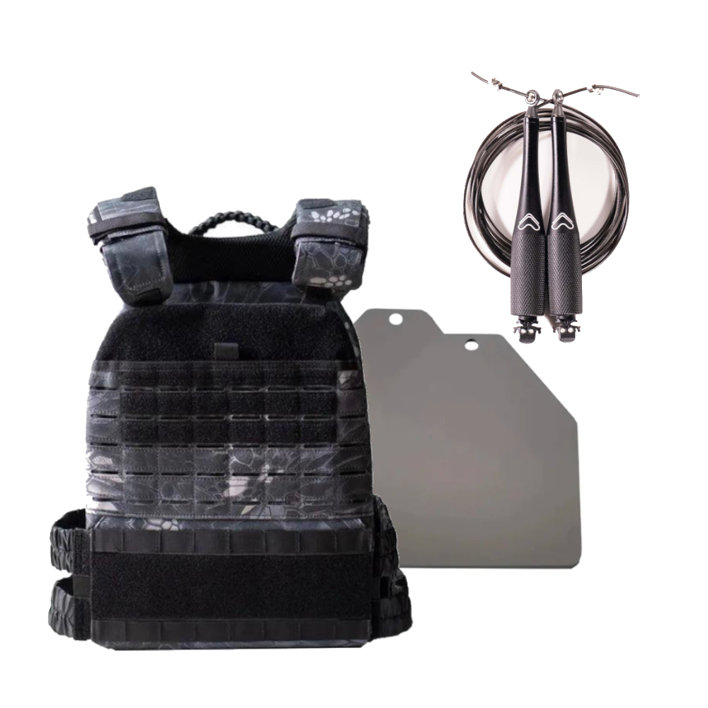 Weighted Vest, Plates and Jump Rope Bundle