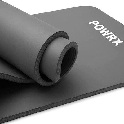 POWRX Yoga & Fitness Mat Professional-Sports & Outdoors-Powrx-Grey 75x24x0.6"-Kettlebell Kings