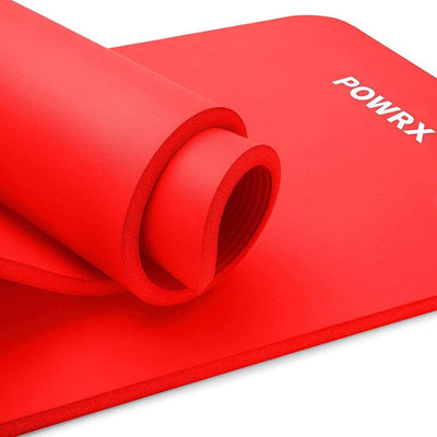 POWRX Yoga & Fitness Mat Professional-Sports & Outdoors-Powrx-Red 75x39x0.6"-Kettlebell Kings
