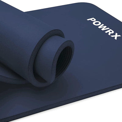 POWRX Yoga & Fitness Mat Professional-Sports & Outdoors-Powrx-Navy 75x31x0.6"-Kettlebell Kings